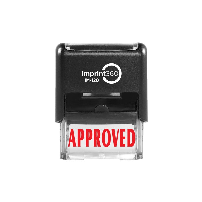 Supply360 Imprint 360 AS-IMP1020 - Approved, Heavy Duty Commerical Quality Self-Inking Rubber Stamp, Red Ink, 9/16" x 1-1/2" Impression Size, Laser Engraved for Clean, Precise Imprints - Image 1